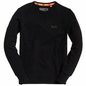 Superdry Mens Urban Sweatshirt Black Orange label Crew Neck Jumper